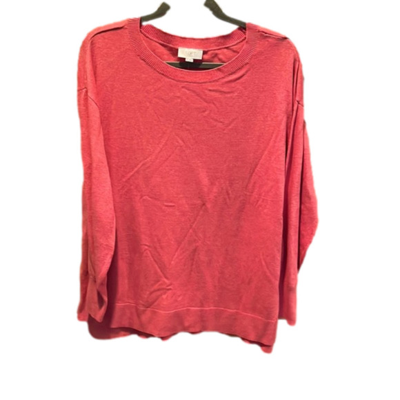 NEW Loft lightweight sweater in soft red/pink nwt size medium - Picture 1 of 5